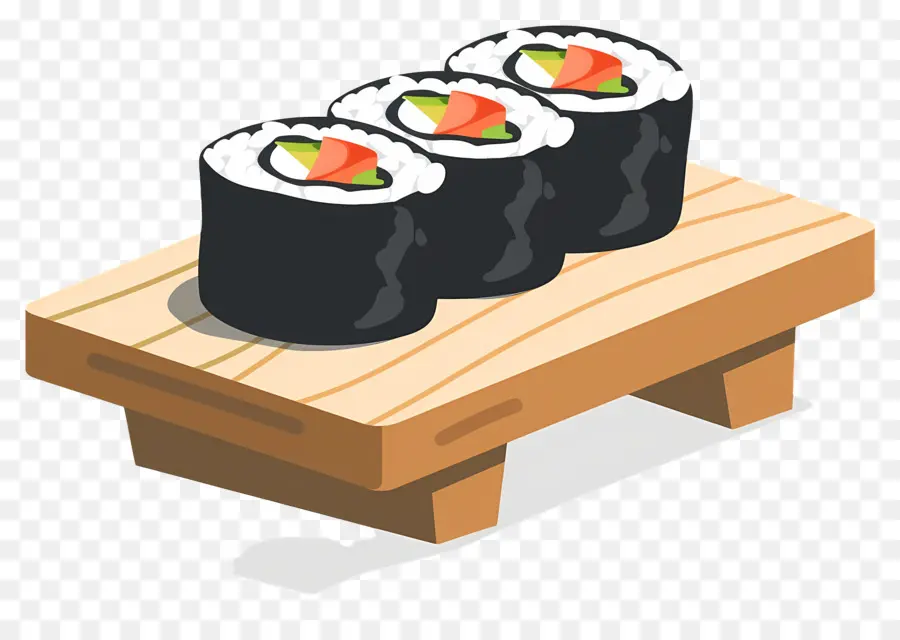 Rollo De Sushi，Rollos De Sushi En Un Plato PNG