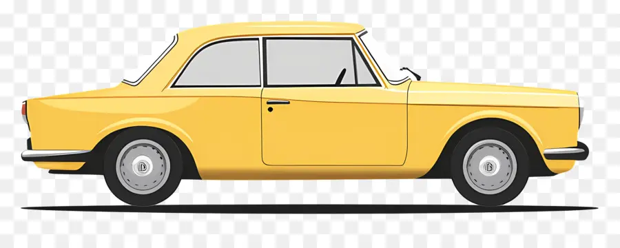 Coche Animado，Coche Clásico Amarillo PNG