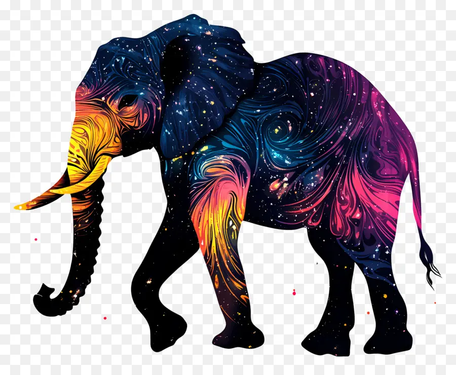 Silueta De Elefante，Elefante Galaxia PNG