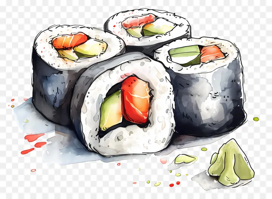 Rollo De Sushi，Piezas De Sushi PNG