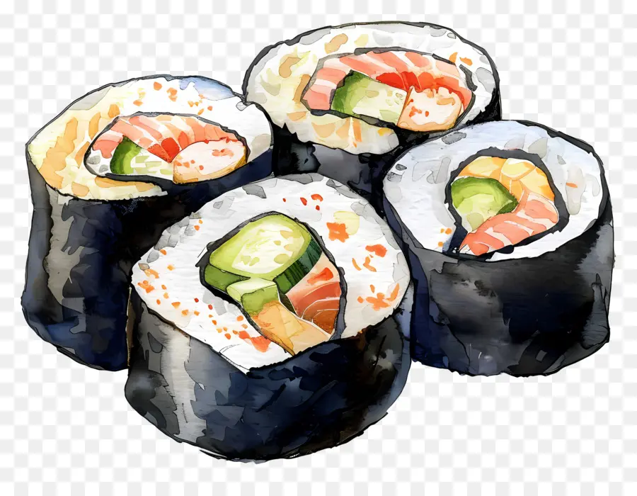 Rollo De Sushi，Piezas De Sushi PNG