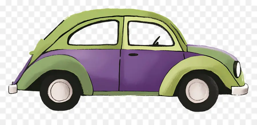 Coche De Dibujos Animados，Coche Colorido PNG