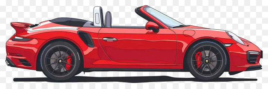 Coche Animado，Coche Deportivo Rojo PNG