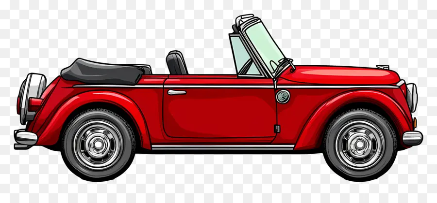 Coche Animado，Descapotable Rojo PNG