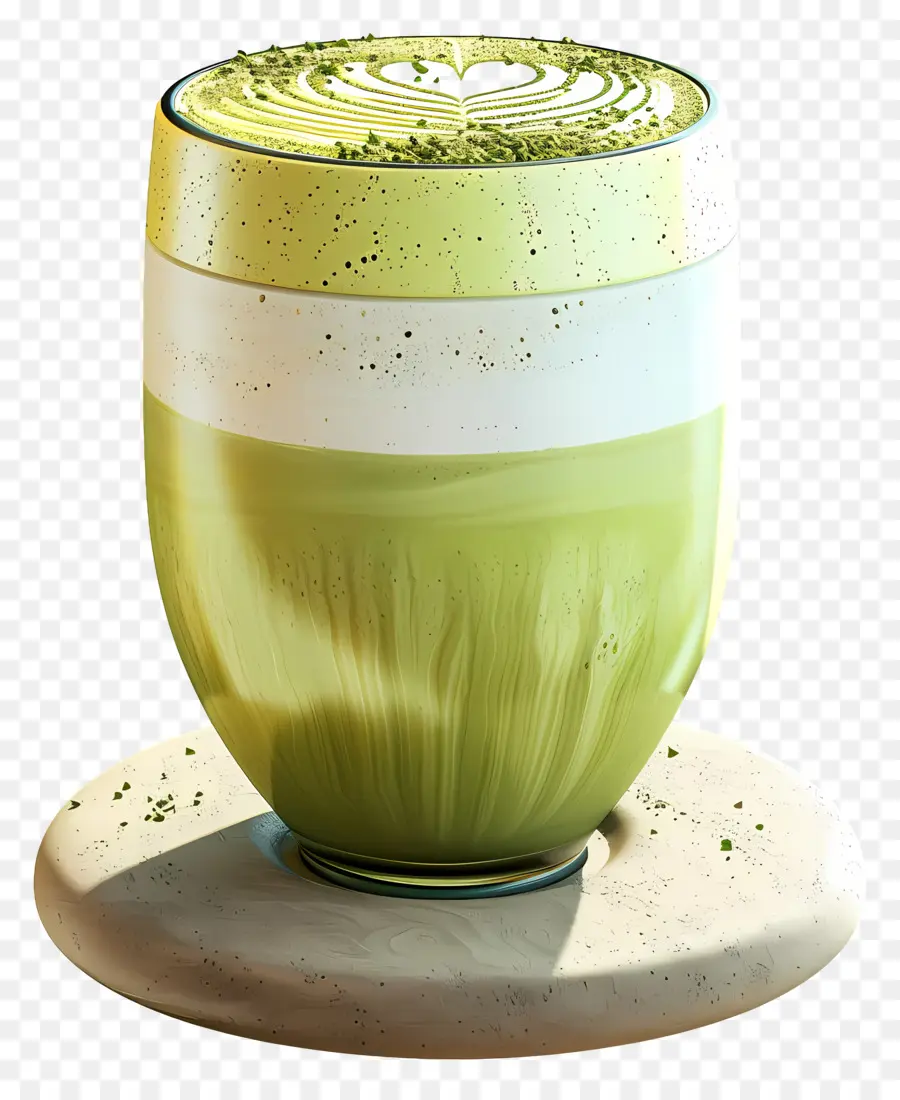 Matcha Latte，Matcha Latte En Capas PNG