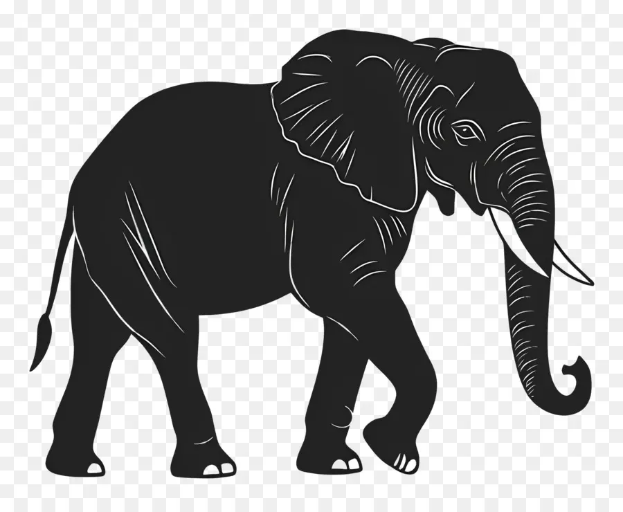 Silueta De Elefante，Elefante Caminando PNG