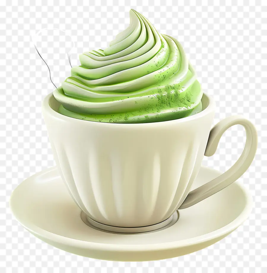 Matcha Latte，Taza De Crema Matcha PNG