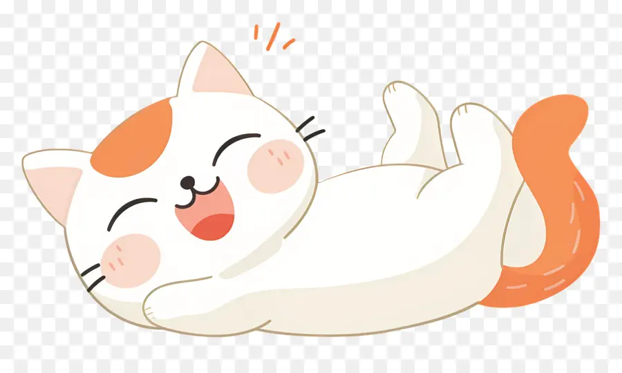 Gato Kawaii，Gato Naranja Y Blanco PNG