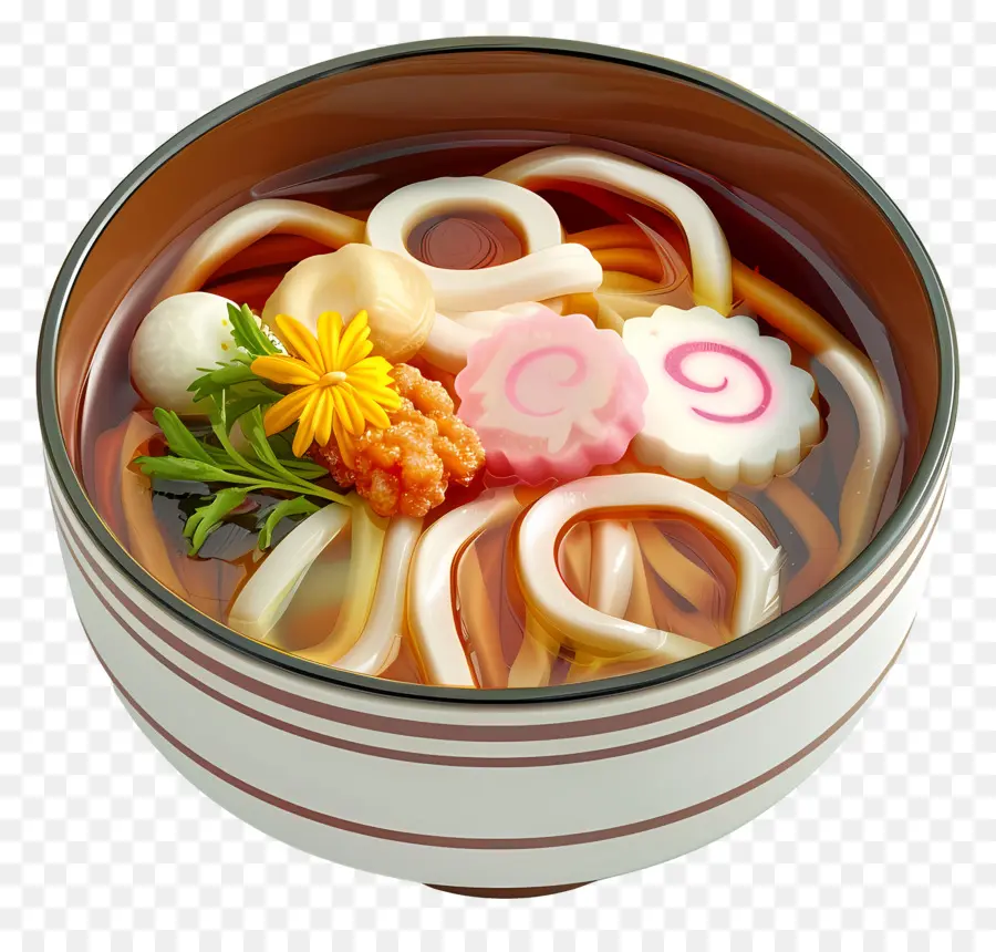 Udón，Udon Con Narutomaki PNG