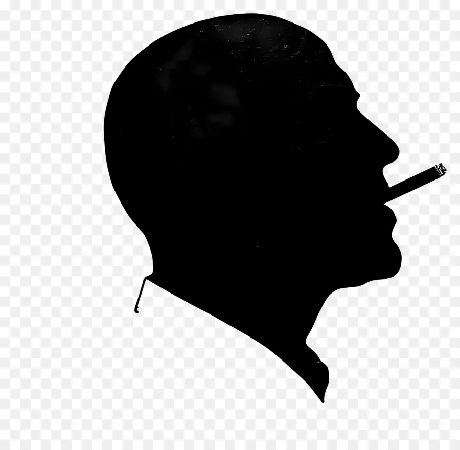 Silueta De Cabeza De Hombre，Silueta De Un Hombre Con Cigarro PNG