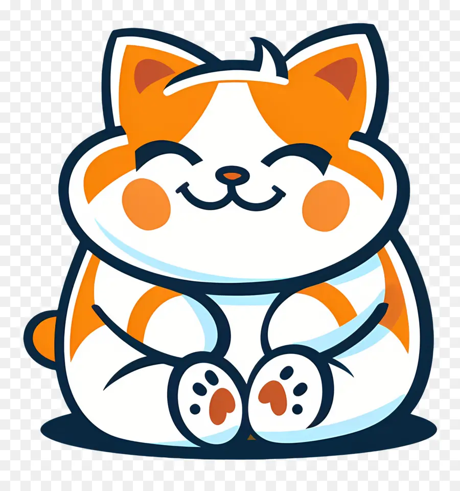 Gato Kawaii，Gato Naranja Y Blanco PNG