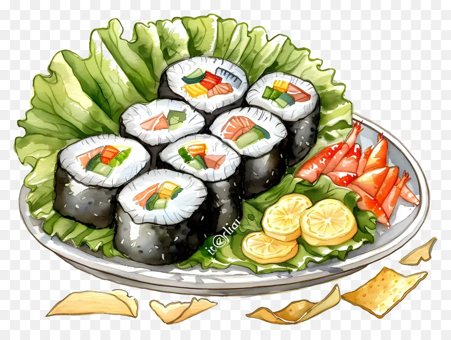 Rollo De Sushi，Plato De Sushi PNG