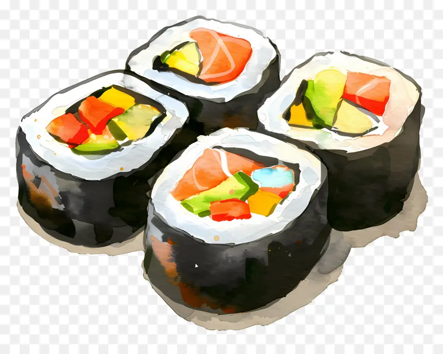 Rollo De Sushi，Piezas De Sushi PNG