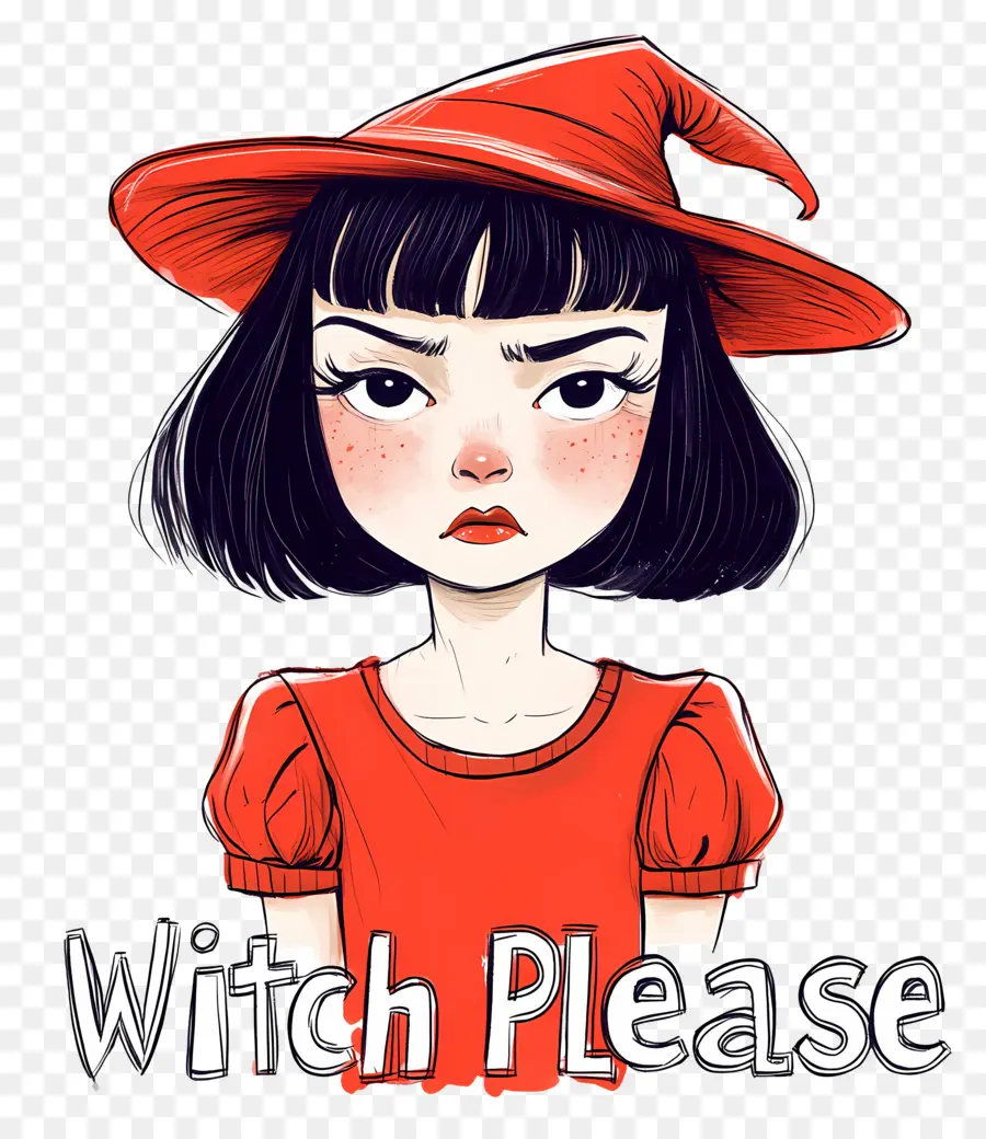 Bruja Por Favor，Bruja Con Sombrero Rojo PNG