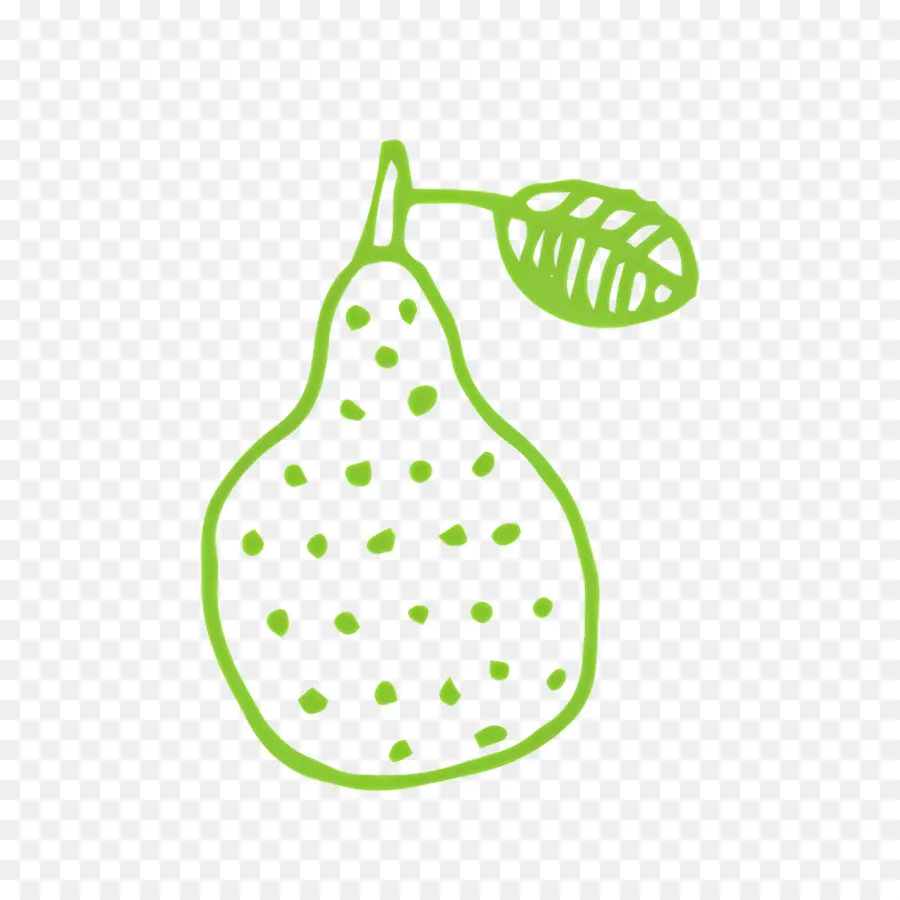 Boceto De Comida，Doodle De Pera Verde PNG