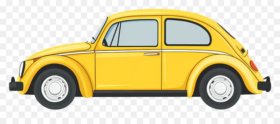 Coche Animado，Coche Amarillo PNG