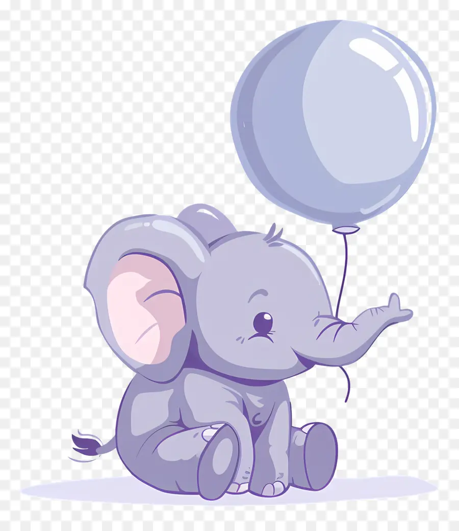 Elefante Bebé，Elefante Gris Con Globo Gris PNG