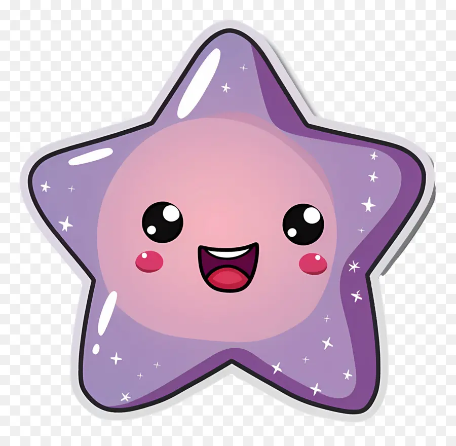 Estrella Kawaii，Estrella Morada PNG