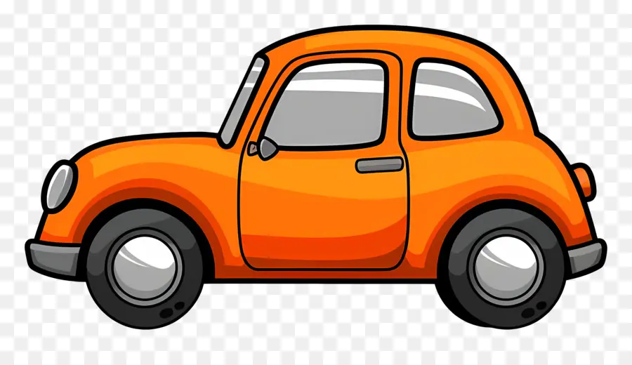 Coche De Dibujos Animados，Coche Amarillo PNG