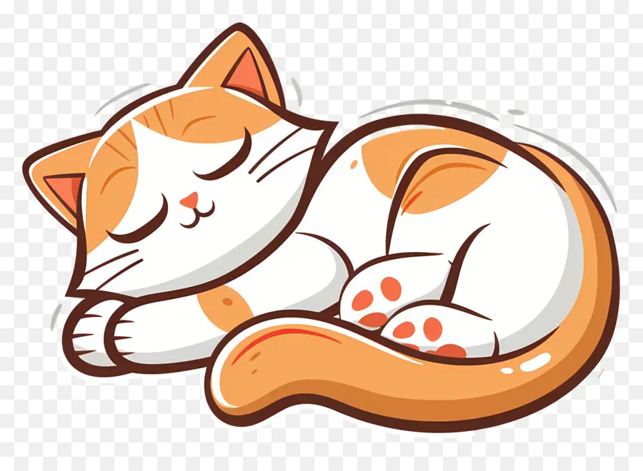 Gato Kawaii，Gato Naranja Y Blanco PNG