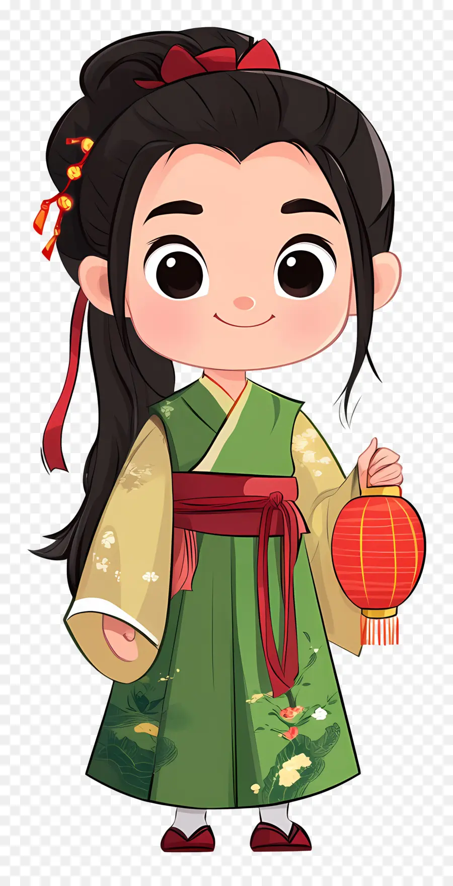 Día Nacional De China，Chica Con Linterna PNG