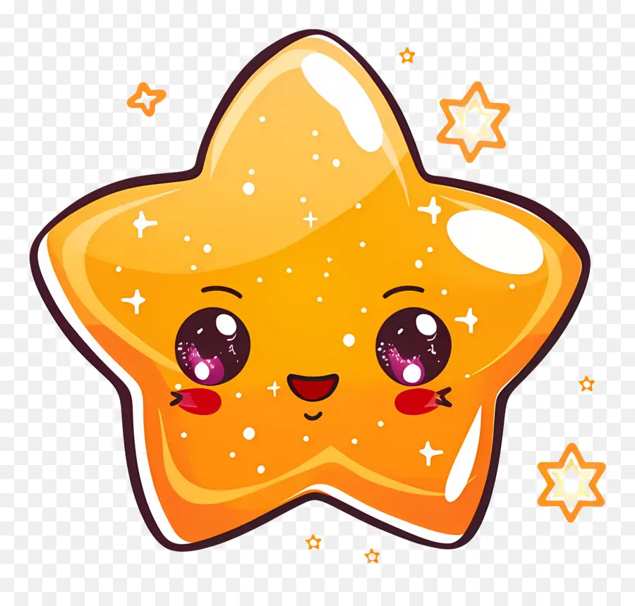 Estrella Kawaii，Estrella Amarilla PNG