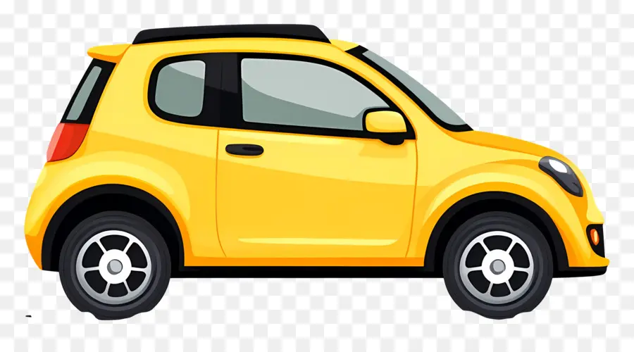 Coche Animado，Coche Amarillo PNG