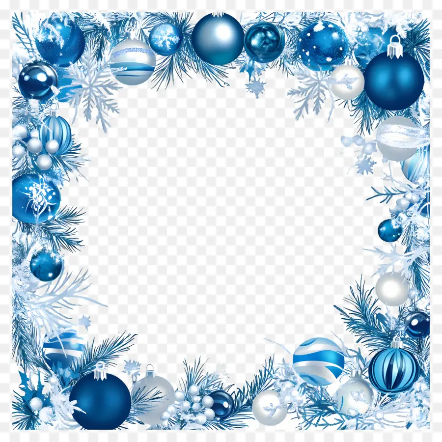 Marco De Navidad Azul，Marco De Adorno Azul PNG