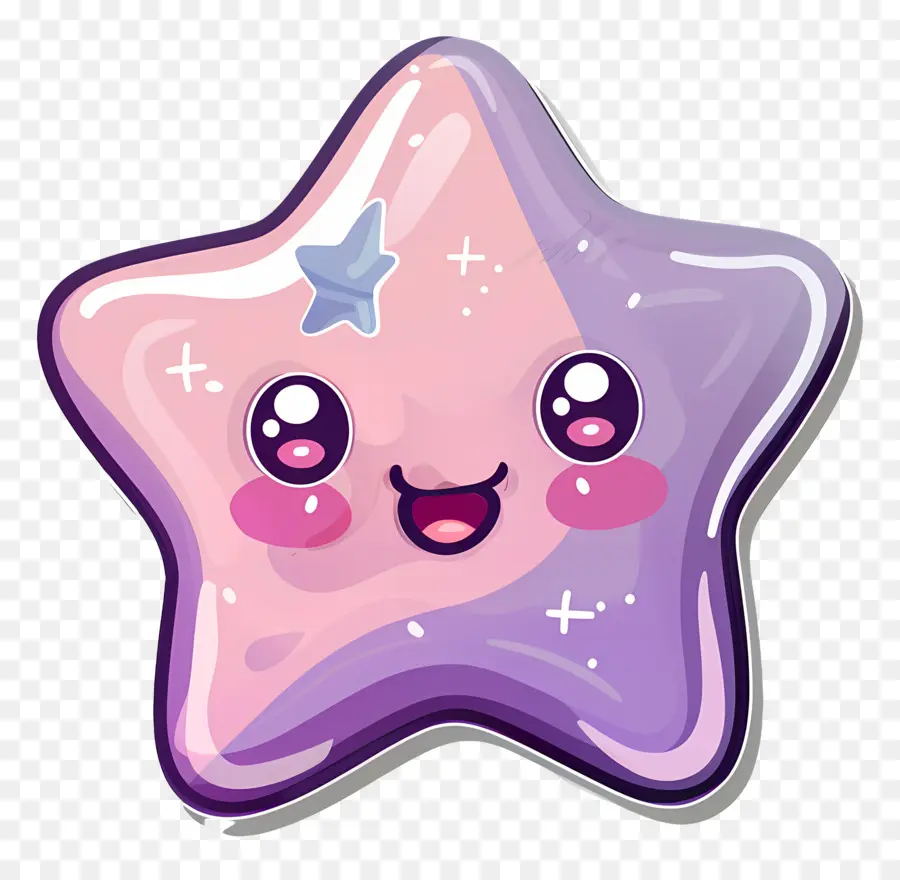 Estrella Kawaii，Estrella Morada PNG