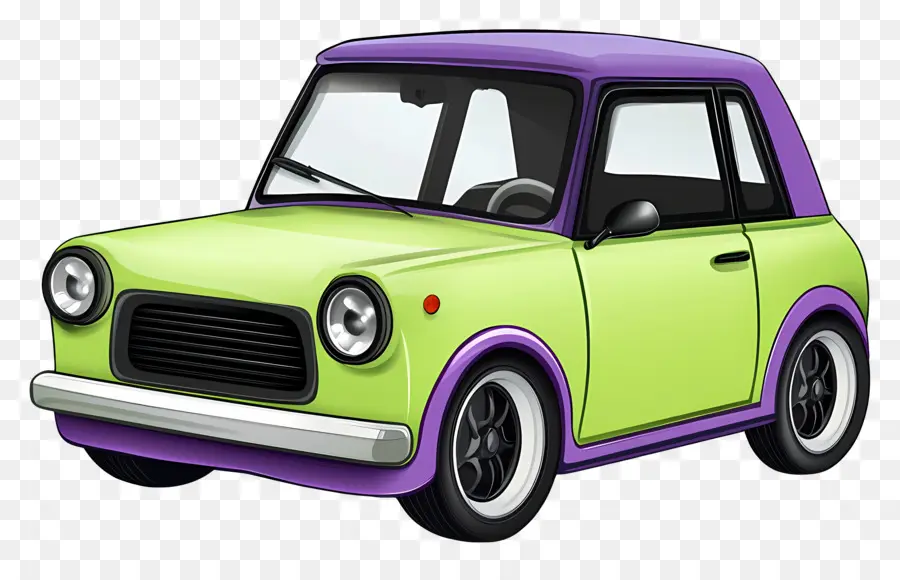 Coche De Dibujos Animados，Coche Verde PNG