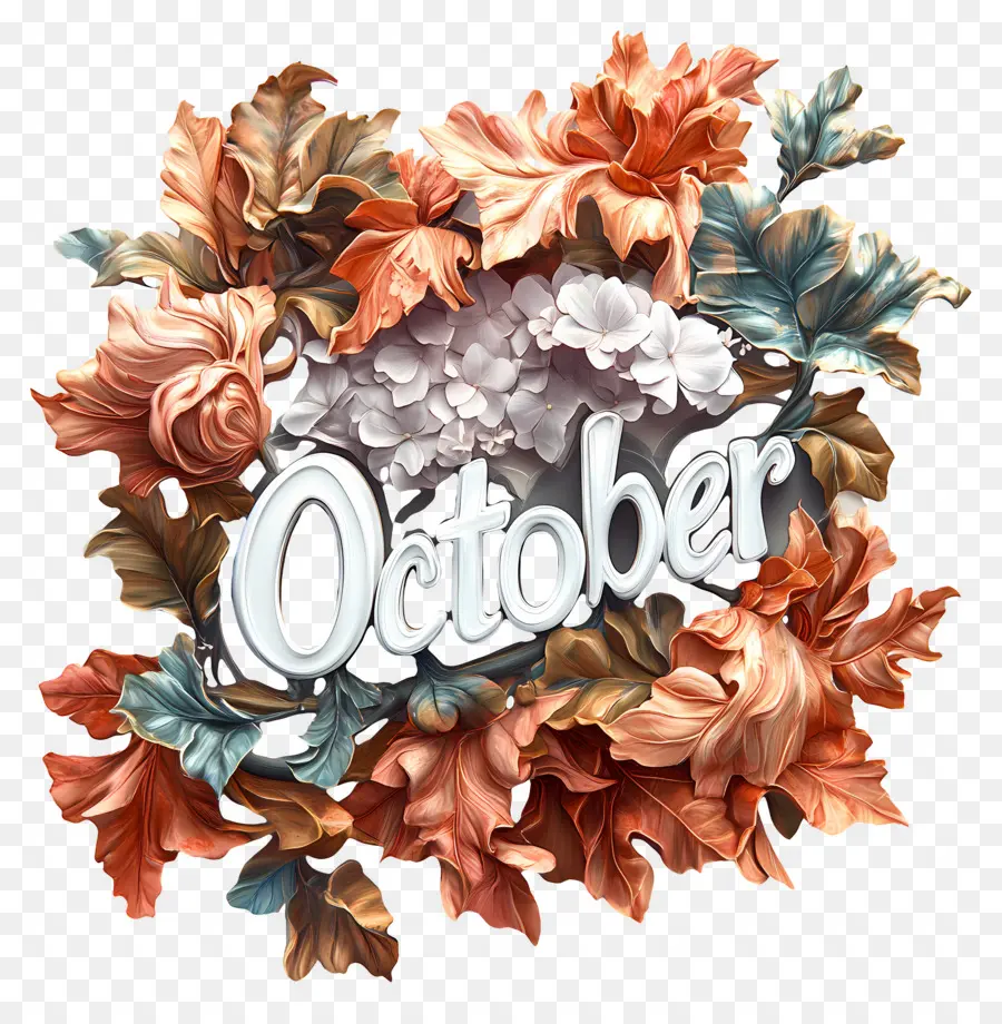 Octubre，Hojas De Otoño Octubre PNG