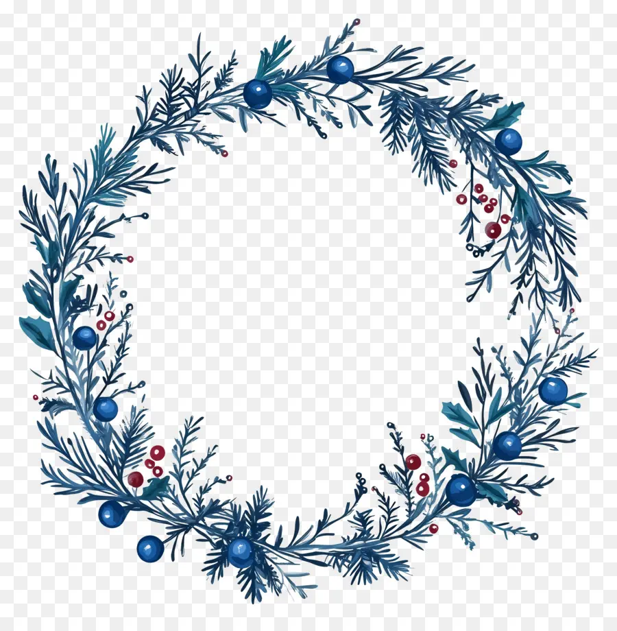 Marco De Navidad Azul，Corona Azul PNG