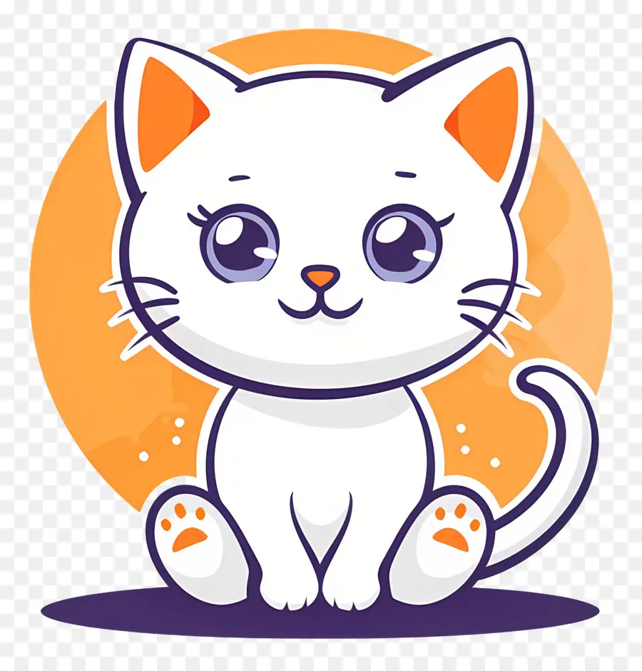 Gato Kawaii，Gato Blanco PNG