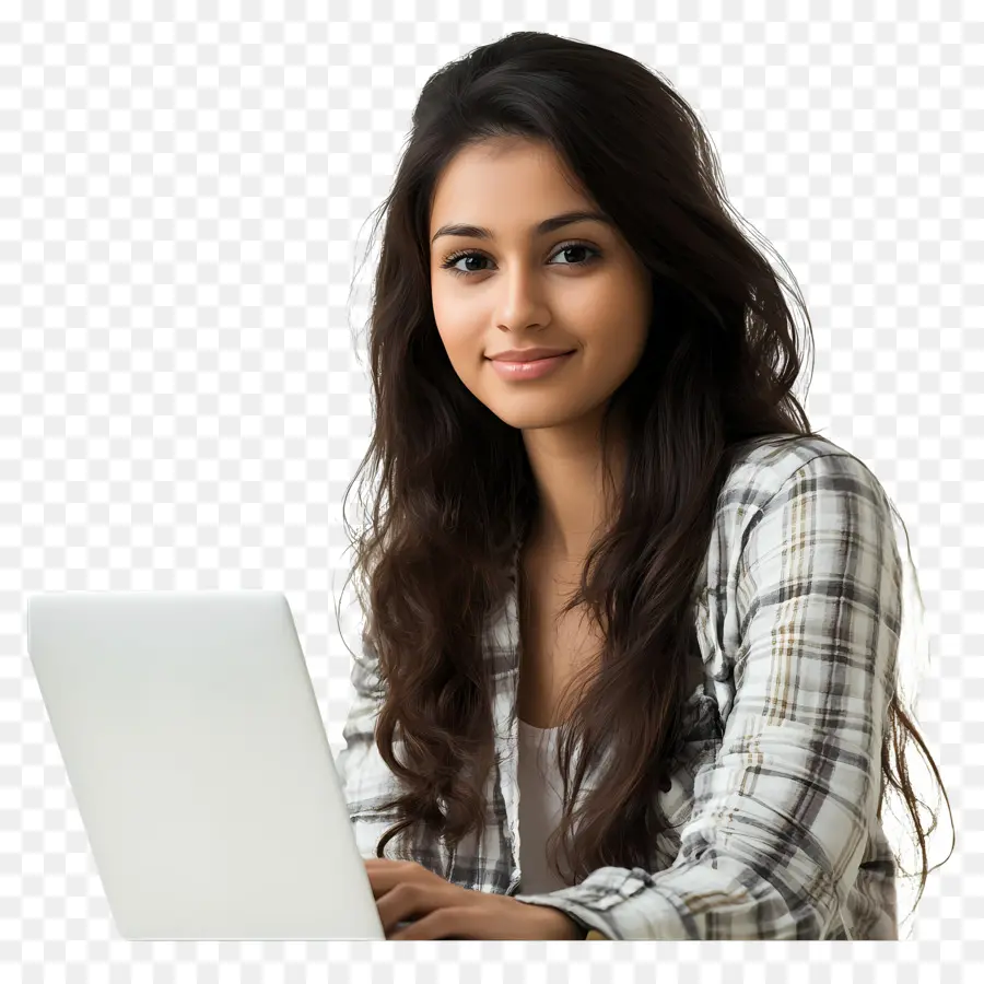 Curso De Computación Chica Estudiante Real，Chica Con Portátil PNG