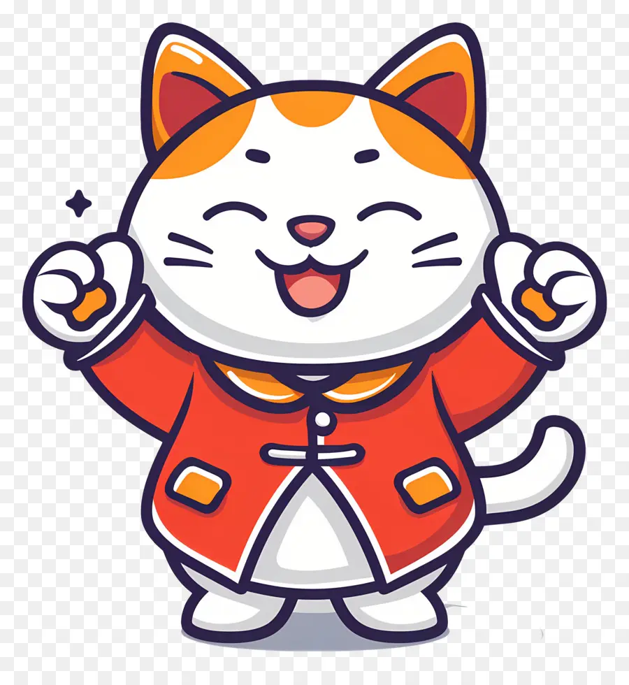 Gato Kawaii，Gato Naranja Y Blanco PNG