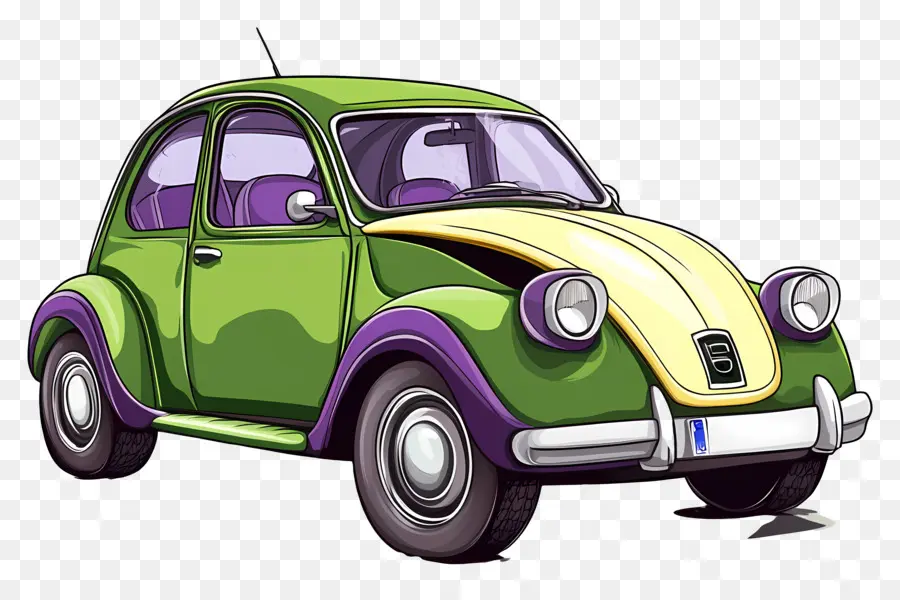 Coche De Dibujos Animados，Coche Colorido PNG