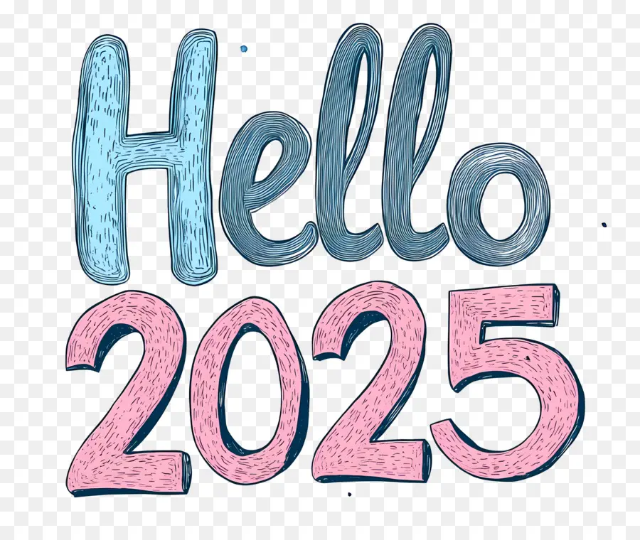 Hola 2025，Año Nuevo PNG