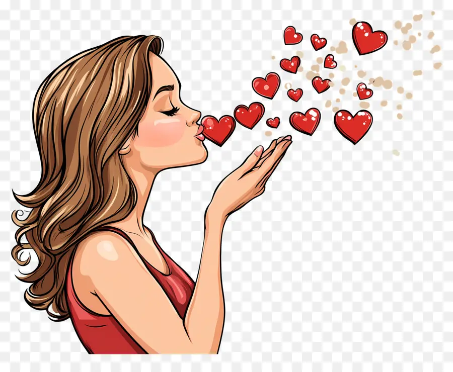 Beso Que Sopla，Pelirroja Soplando Corazones PNG