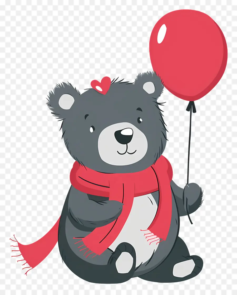 Lindo Oso，Oso Con Globo Rojo PNG