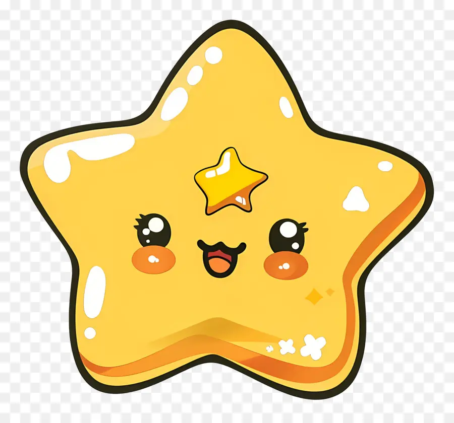 Estrella Kawaii，Estrella Sonriente PNG