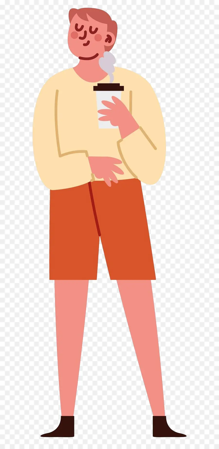 Tomando Cafe，Hombre De Dibujos Animados PNG