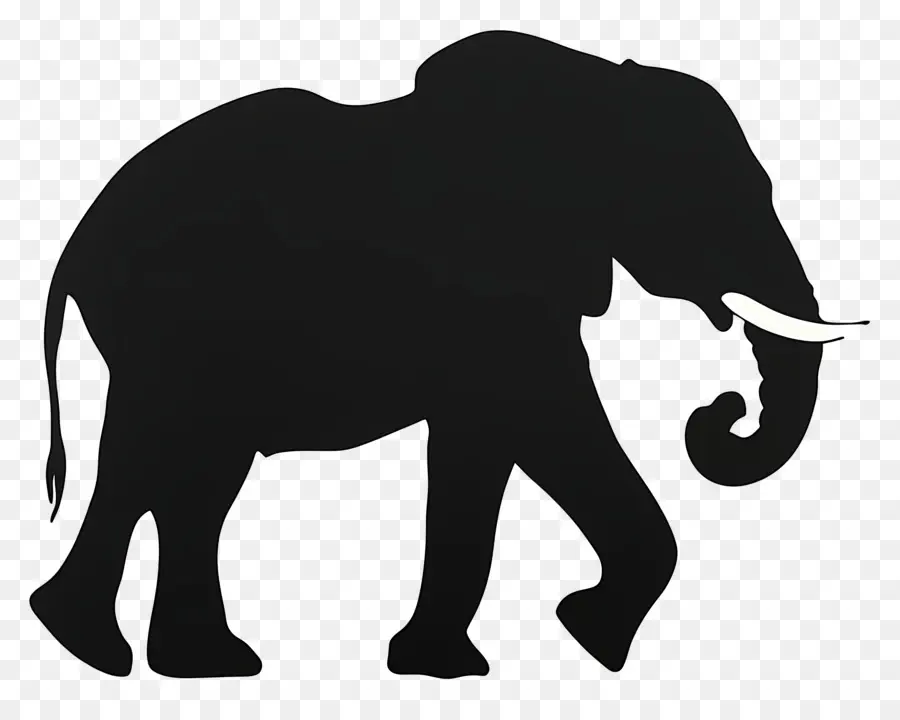 Silueta De Elefante，Fauna PNG