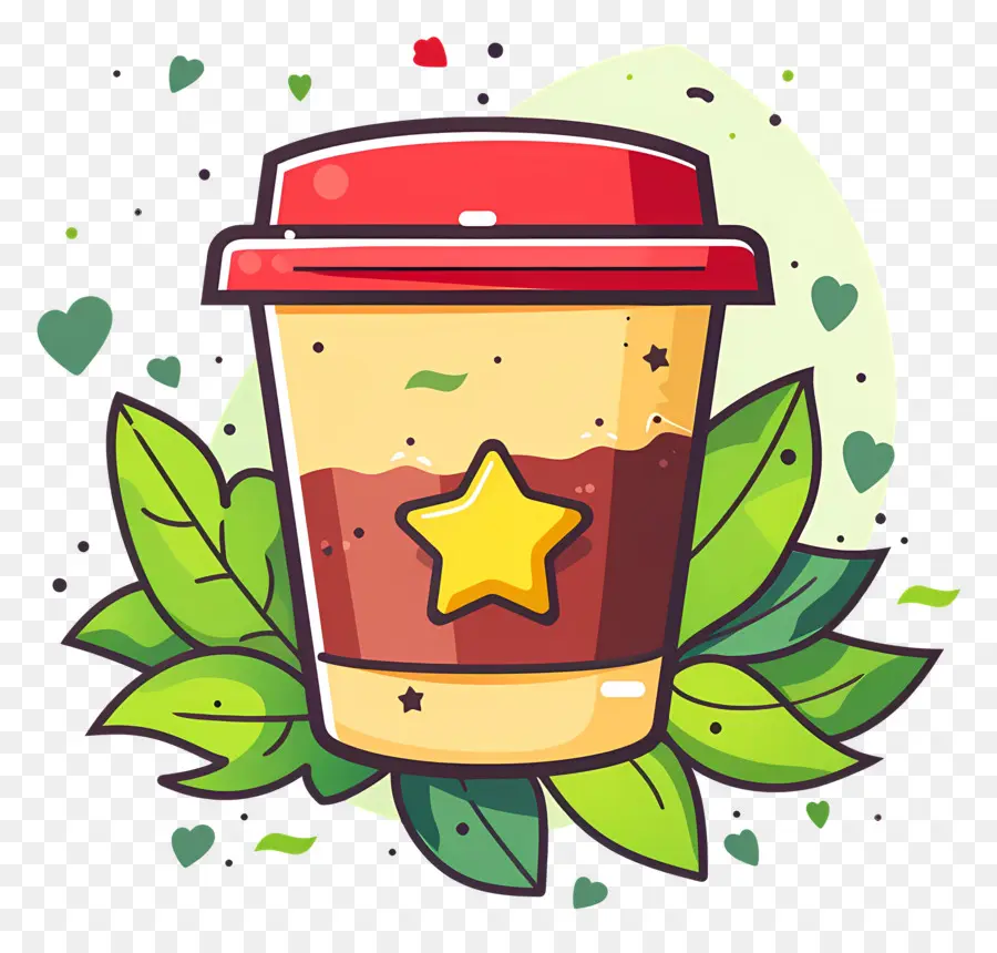 Taza De Café，Taza De Café Con Estrella PNG