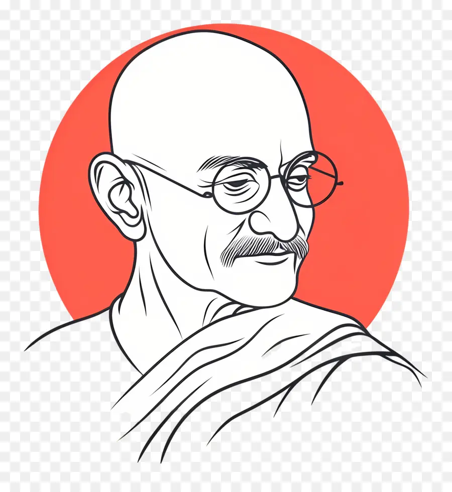 Gandhi，Ilustración De Una Persona PNG