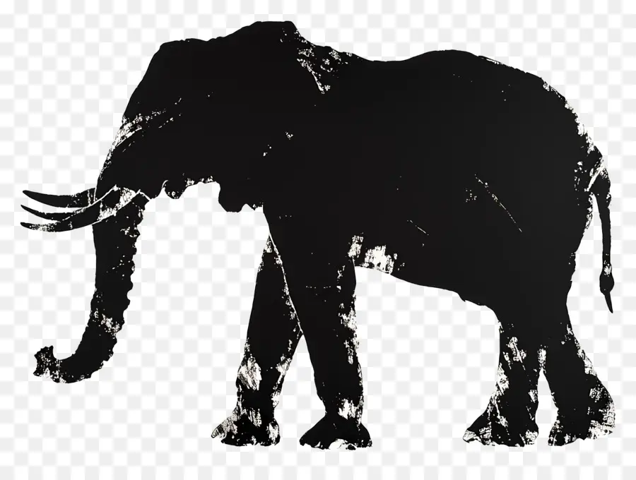 Silueta De Elefante，Elefante Grunge PNG