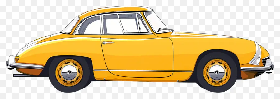 Coche Animado，Coche Amarillo PNG