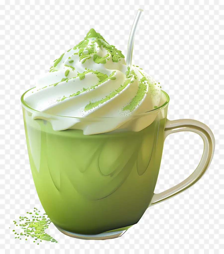 Matcha Latte，Beber PNG