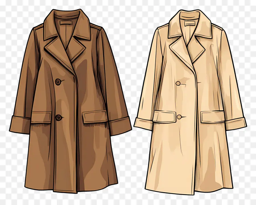 Gabardina，Abrigos Marrones Y Beige PNG