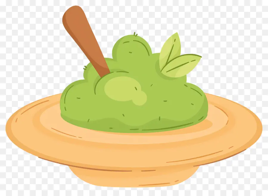 Polvo De Matcha，Pasta Verde Con Cuchara PNG