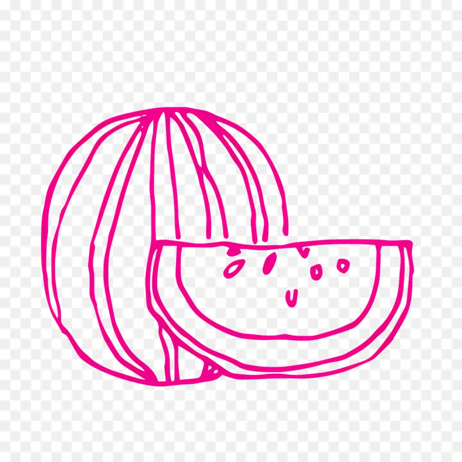 Boceto De Comida，Doodle De Sandía Rosa PNG